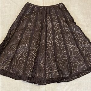 NIC+ZOE Skirt Women’s 8 Chocolate Brown Full Lined Circle Frayed